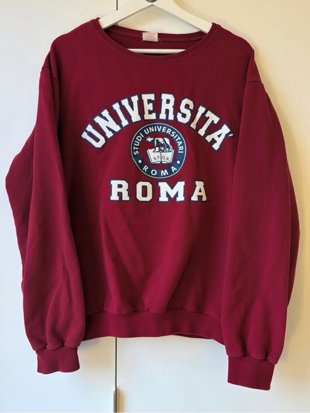 Vintage Università Roma Maroon Crewneck Sweatshirt